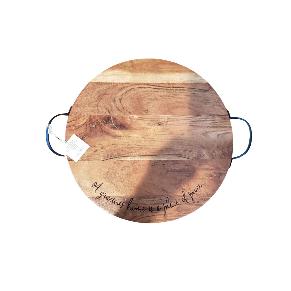 Mary & Martha Gracious Home Charcuterie Board Acacia Wood J1892 Isaiah 32:18